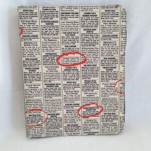 Kate Spade New York Newspaper Print Black Tablet Folio Case